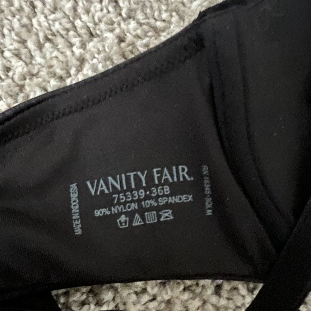 Vanity Fair Bra Midnight Black 36B NWT - Picture 3 of 5